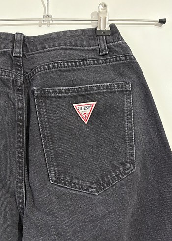 Gri Düğmeli Yüksek Bel Denim Jean - Görsel 5