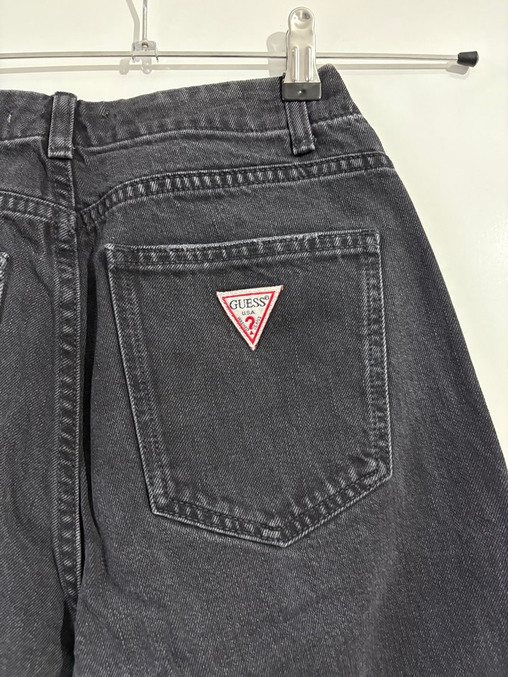 Gri Düğmeli Yüksek Bel Denim Jean - Görsel 5