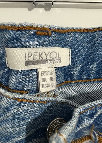 Tırtıklı Gri Mavi Denim Salaş Kadın Pantolon - Görsel 3