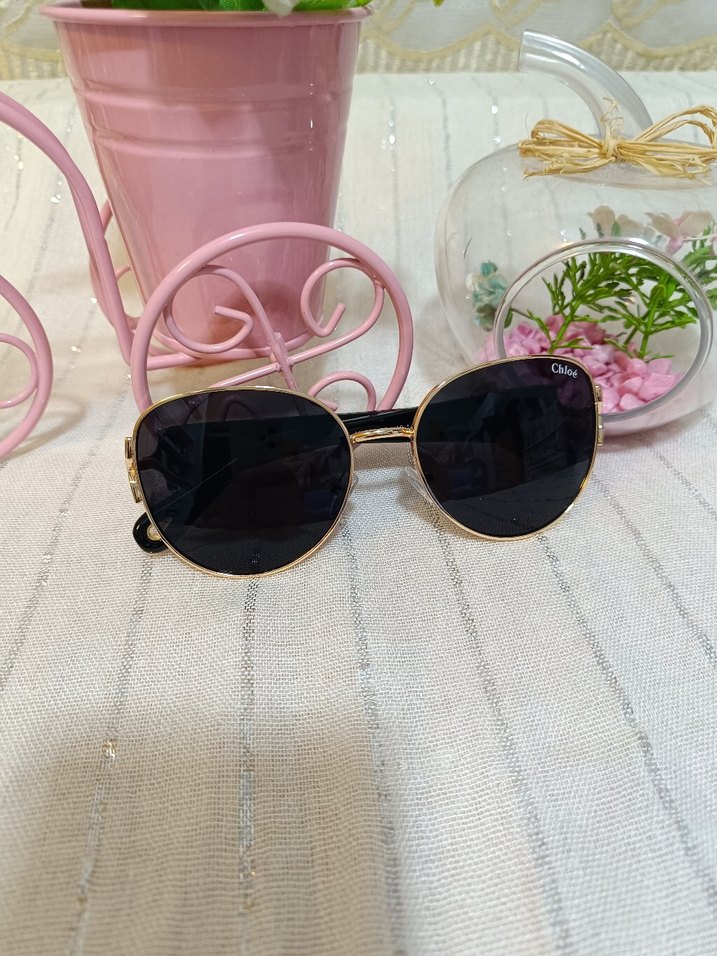 Chloe Parlak Altın Renk Modern Klasik Kadın Güneş Gözlüğü - Görsel 2