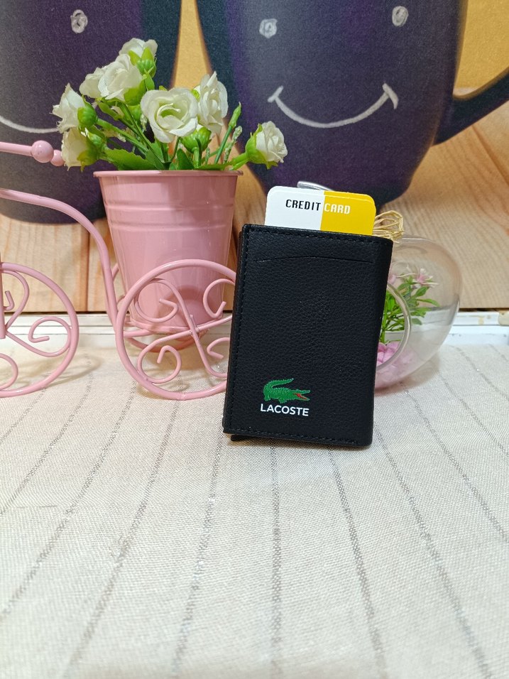 Lacoste Siyah Minimalist Erkek kartlık Cüzdanı - Görsel 2