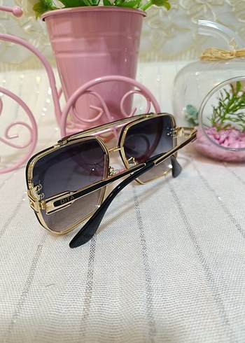 DİTA Altın Renk Transparan Çerçeveli Gri Gözlük - Görsel 3