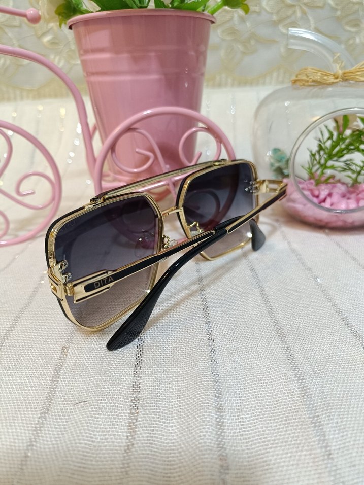 DİTA Altın Renk Transparan Çerçeveli Gri Gözlük - Görsel 3