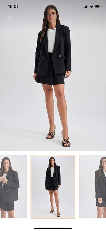 34 Beden siyah Renk Defacto Oversize Fit Blazer