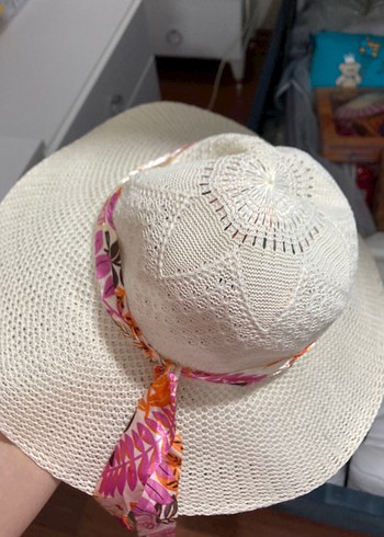 Dantel Detaylı Beyaz Bohem Kadın Şapka - Görsel 2