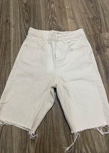 Bej Kadın Bermuda Şort Mini ve gömlek - Görsel 2