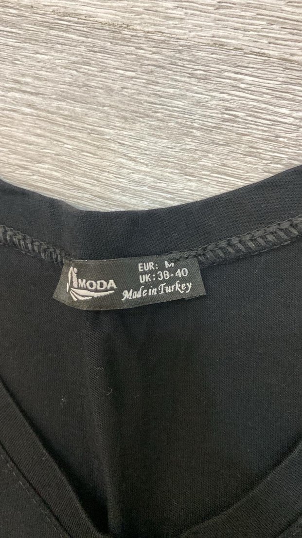 Siyah Kısa Kollu V Yakalı Hamile Elbisesi - Görsel 5