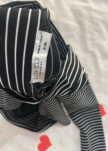 Çizgili Uzun Kollu V Yaka Bluz - Görsel 2