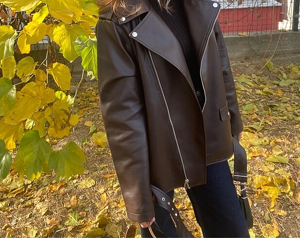Biker deri ceket