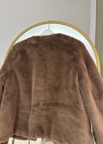 Kahverengi Kürk Detaylı Midi Kadın Mont - Görsel 3