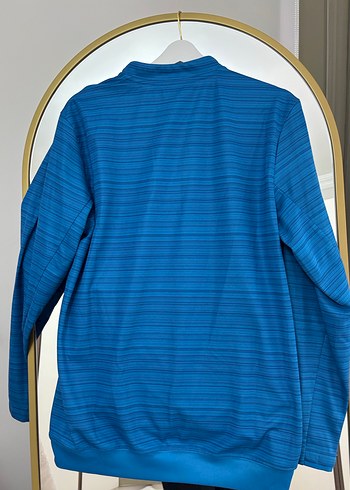 Mavi Fermuarlı Yarım Yaka Erkek Sweatshirt - Görsel 3