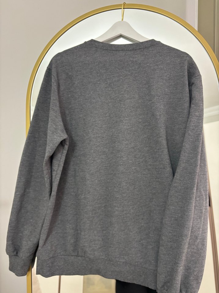 Gri Baskılı Sweatshirt - Görsel 4
