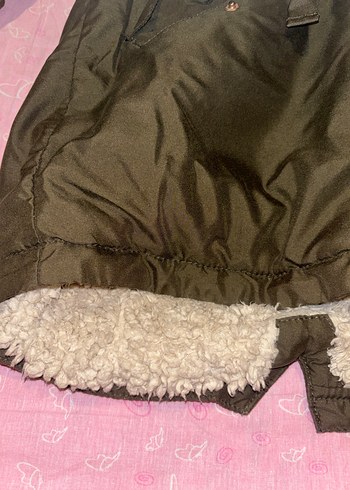 Kürk Detaylı Yeşil Midi çocuk mont - Görsel 4