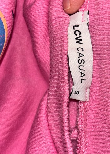 Pembe Oversize Sweatshirt, Baskılı, Uzun Kollu - Görsel 2