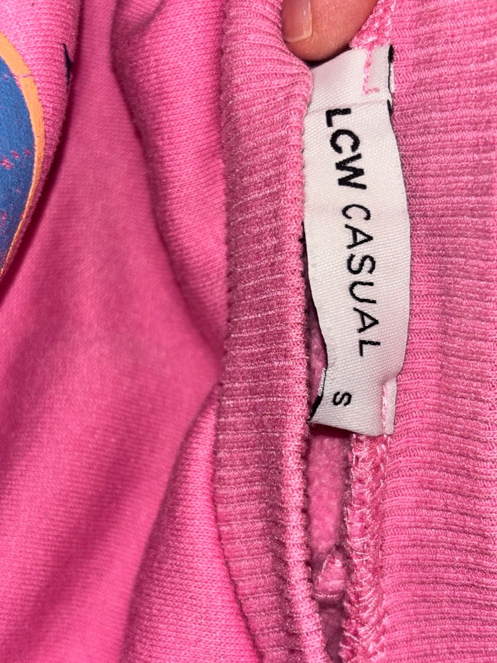 Pembe Oversize Sweatshirt, Baskılı, Uzun Kollu - Görsel 2