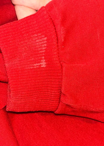 Kırmızı kadın sweatshirt - Görsel 2