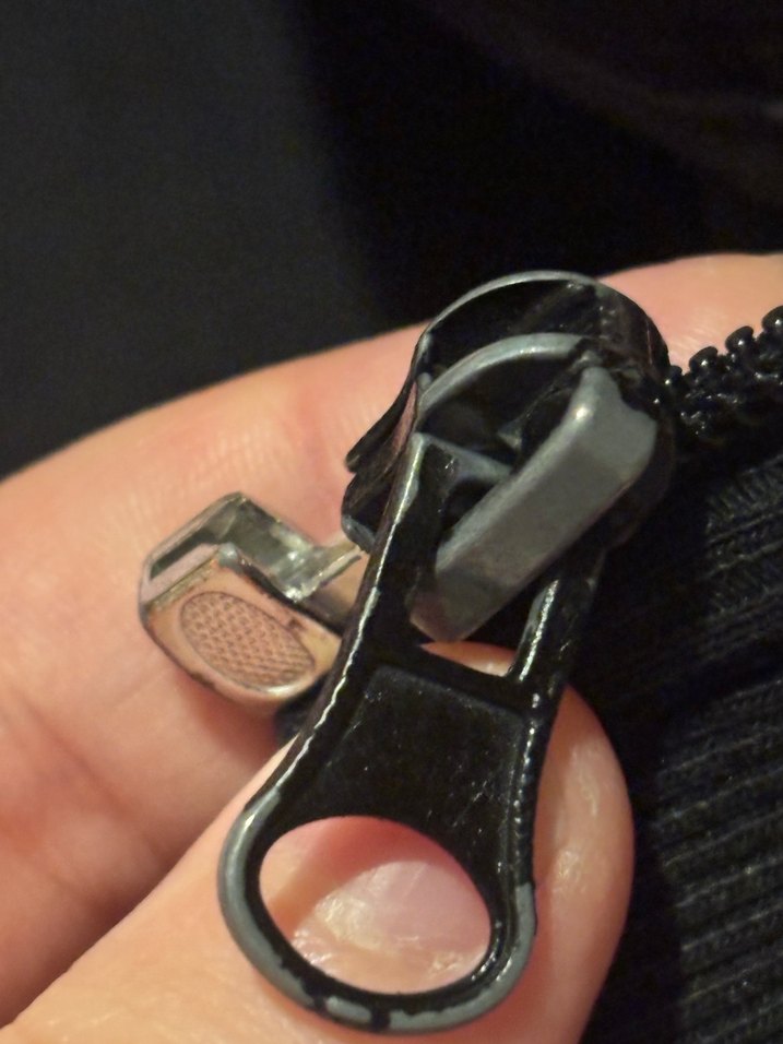 Kızlar için Siyah Kapüşonlu Fermuarlı Ceket - Görsel 2