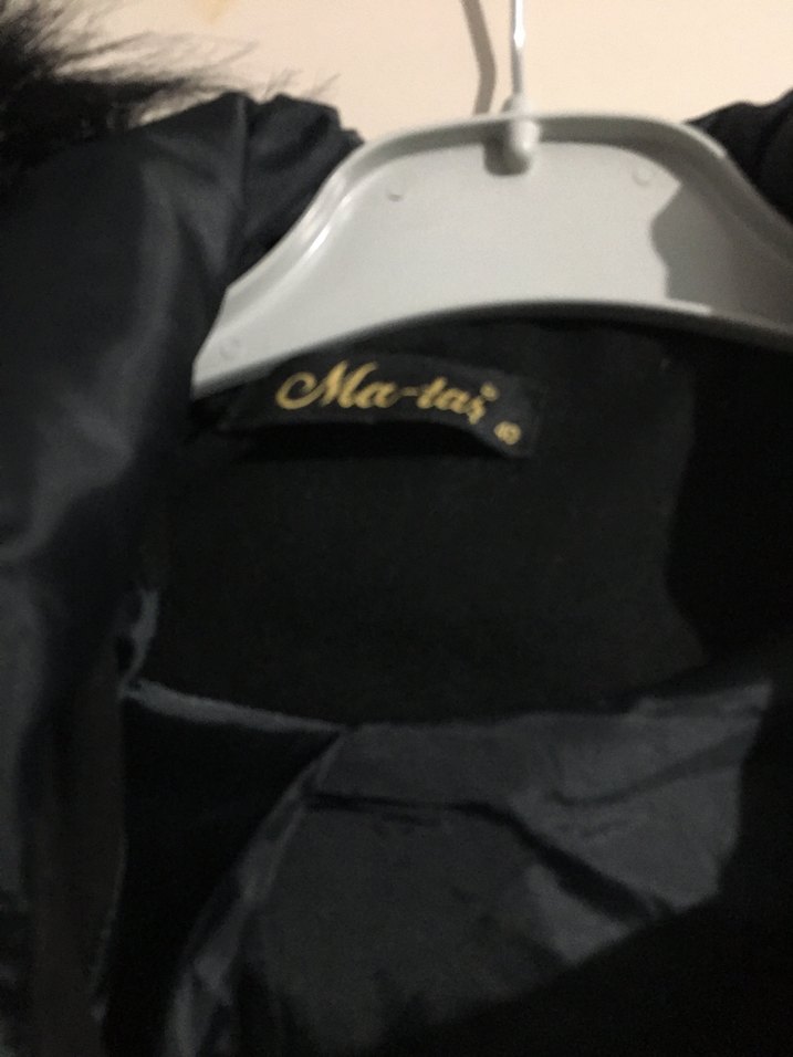 Kürklü Detaylı Siyah Uzun Kadın Kaban - Görsel 3