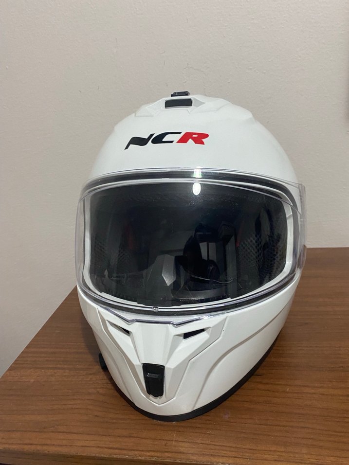 Beyaz NCR Motosiklet Kaskı Velcro Bantlı S BEDEN - Görsel 3