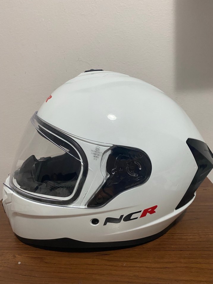 Beyaz NCR Motosiklet Kaskı Velcro Bantlı S BEDEN - Görsel 2