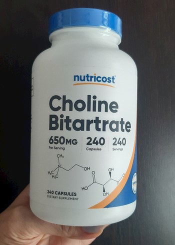 Nutricost Choline Bitartrate 650MG 240 Kapsül