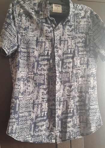 Desenli Kısa Kollu Erkek Gömlek - Görsel 6