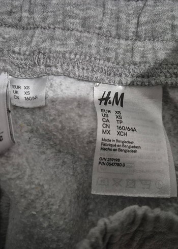 xs Beden hm beyaz şeritli gri eşofman altı