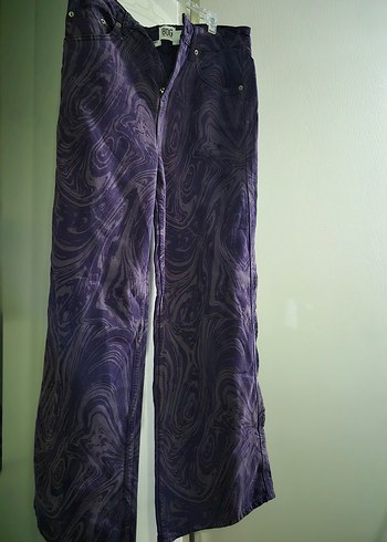 Mor Desenli Salaş Kadın Jean - Görsel 5