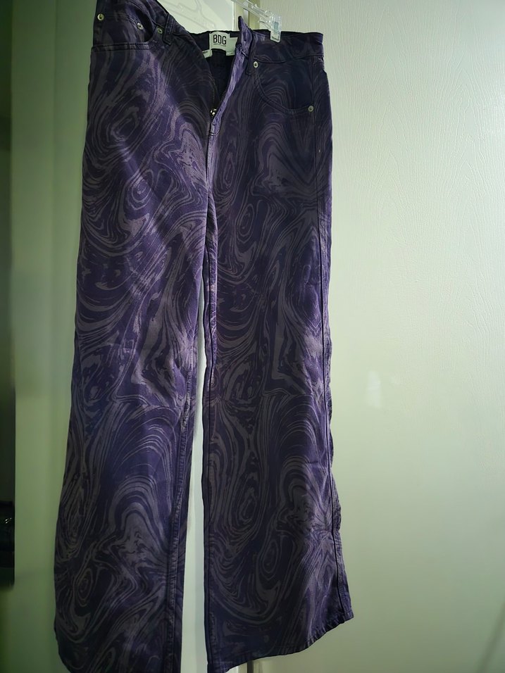 Mor Desenli Salaş Kadın Jean - Görsel 5