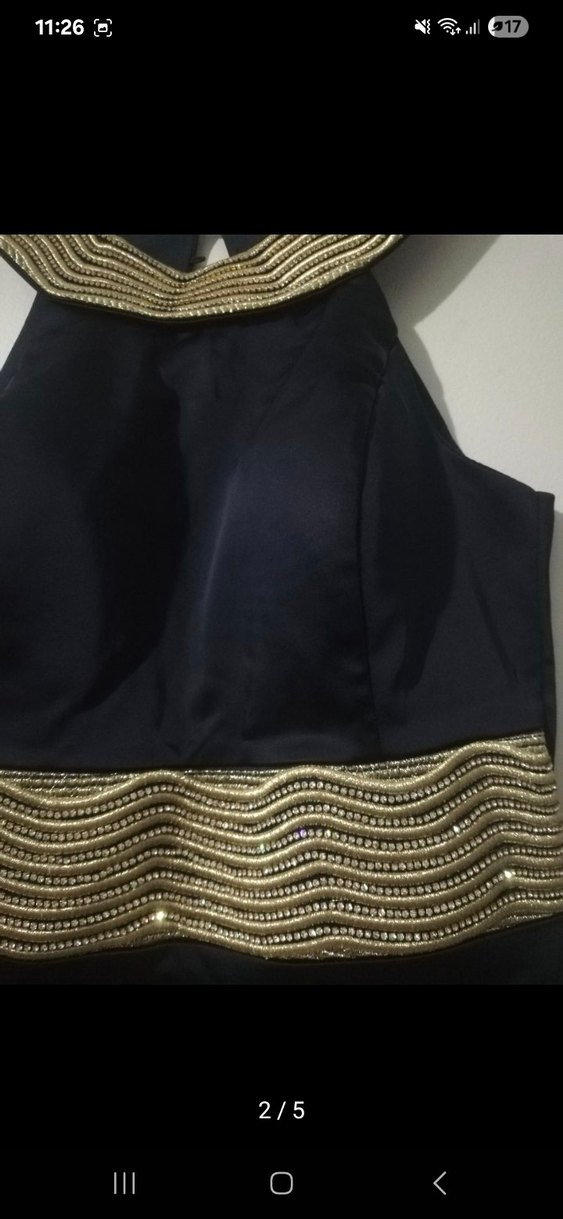 Kadın Siyah Midi İşlemeli Kemerli Abiye Elbise - Görsel 2