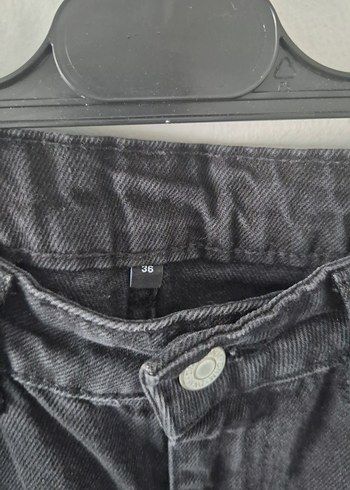 siyah yüksek bel kot pantolon - Görsel 2