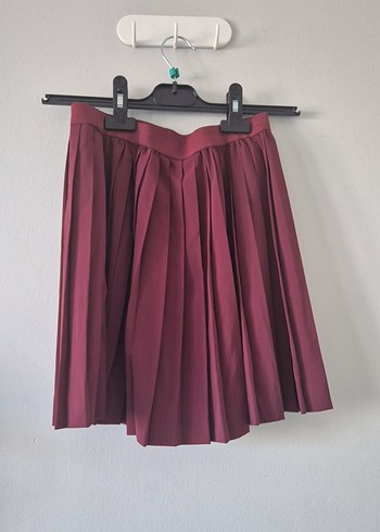 Bordo Pilili Etek - Görsel 2