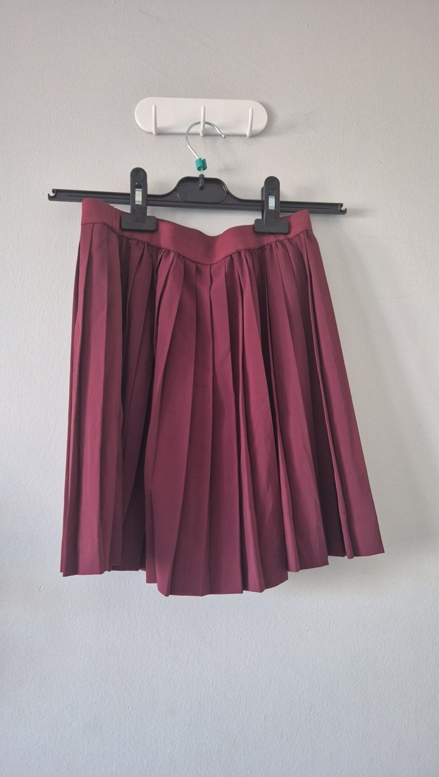 Bordo Pilili Etek - Görsel 2