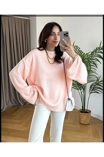 Bisiklet Yaka Oversize Triko Kazak