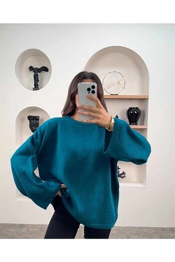 Bisiklet Yaka Oversize Triko Kazak