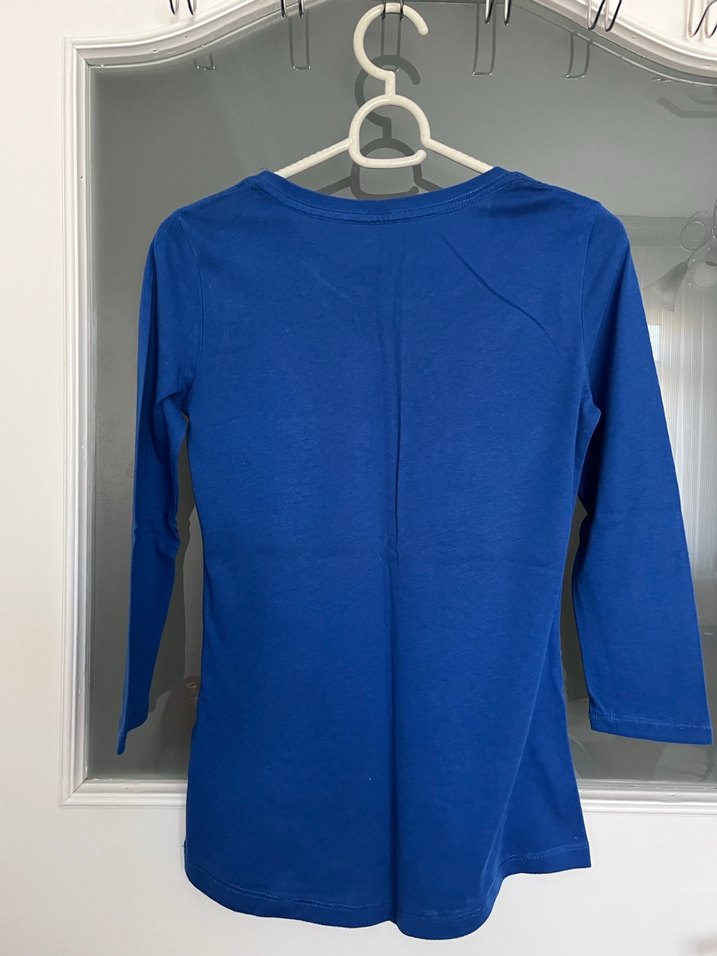 Mavi Uzun Kollu Kız Tişörtü - Görsel 2