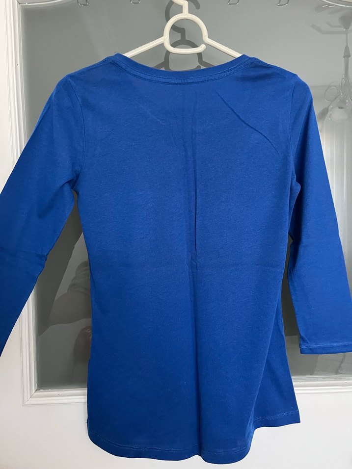 Mavi Uzun Kollu Kız Tişörtü - Görsel 3