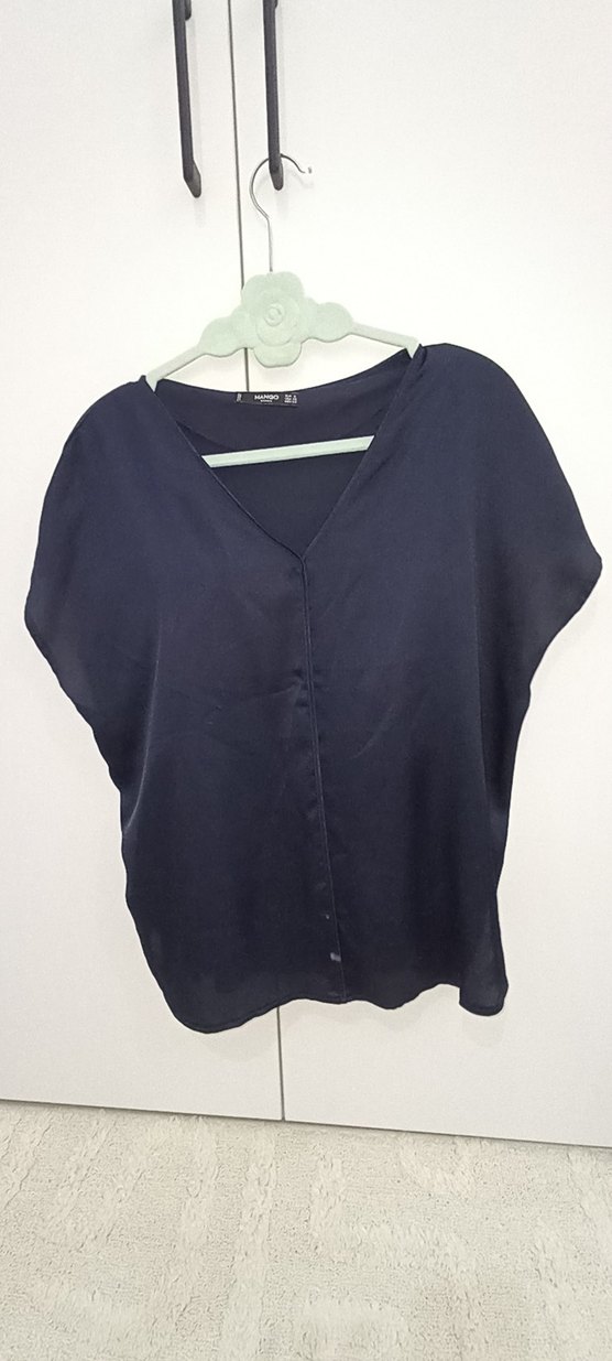 Lacivert V Yaka Kadın Bluz - Görsel 4