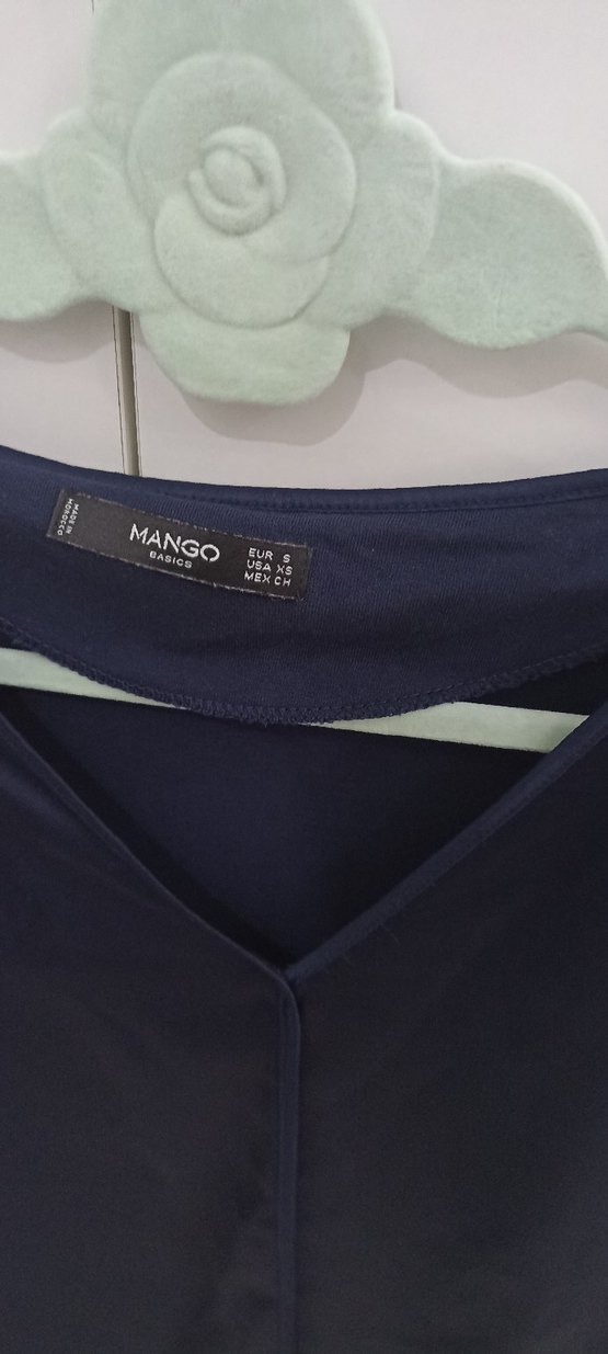 Lacivert V Yaka Kadın Bluz - Görsel 2