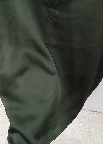 Kadın Haki V Yaka Kısa Kollu Bluz - Görsel 7