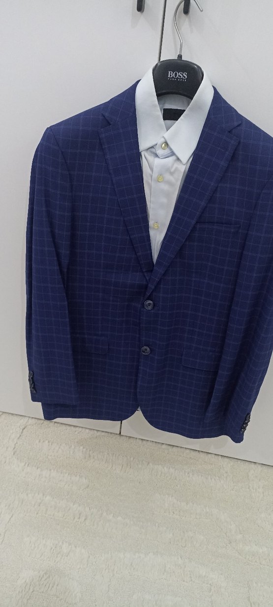 Lacivert Kareli Erkek Takım Elbise - Görsel 2