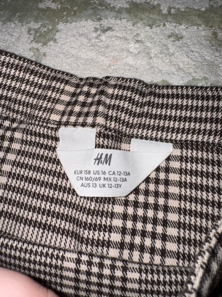 H&M Kız Çocuk Ekose Desenli Pileli Etek — görsel 3/4