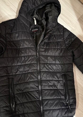 Siyah Kapüşonlu unisex mont - Görsel 2