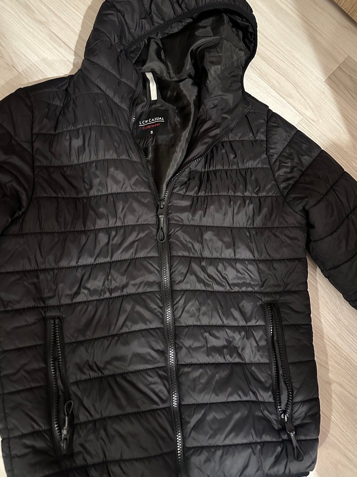 Siyah Kapüşonlu unisex mont - Görsel 2