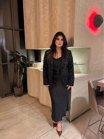 Taş işlemeli blazer ceket el yapımı