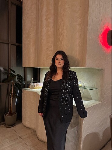 Zara Taş işlemeli blazer ceket el yapımı