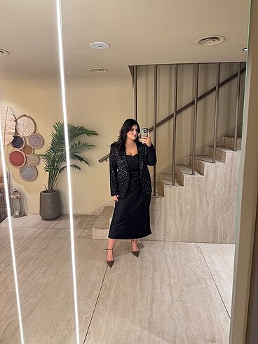 xxl Beden siyah Renk Taş işlemeli blazer ceket el yapımı
