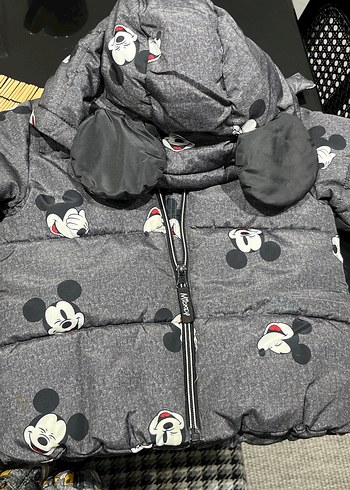 Erkek Çocuk Gri Mickey Baskılı Mont
