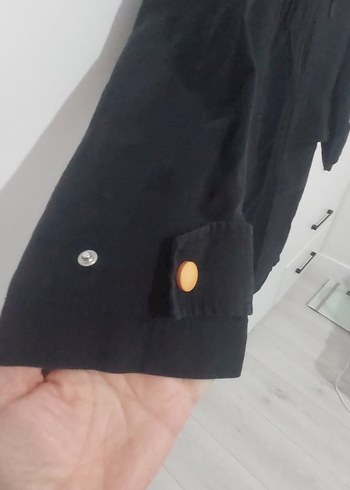 ikoll marka siyah fermuarli ince trenkot kap - Görsel 5