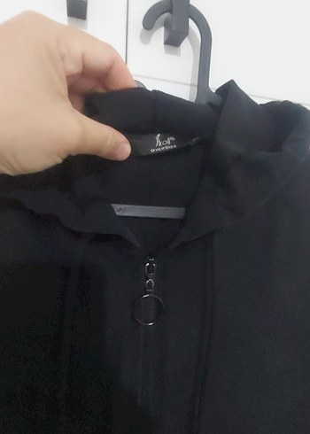 42 Beden ikoll marka siyah fermuarli ince trenkot kap